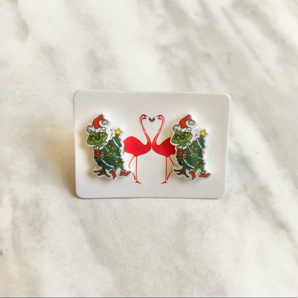 🎉 New The Grinch Christmas Tree Handmade Earrings